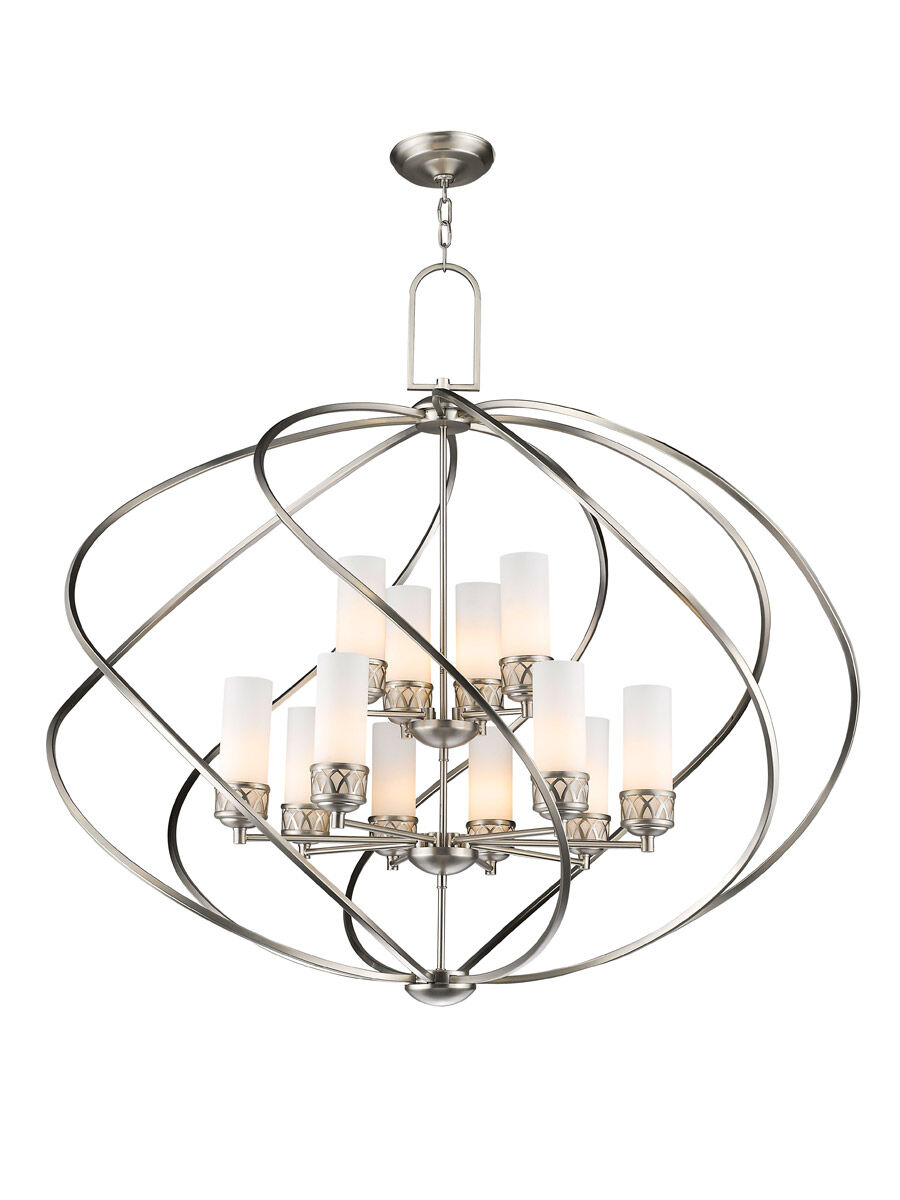 Westfield 12 Light 42 inch Brushed Nickel Foyer Chandelier Ceiling Light