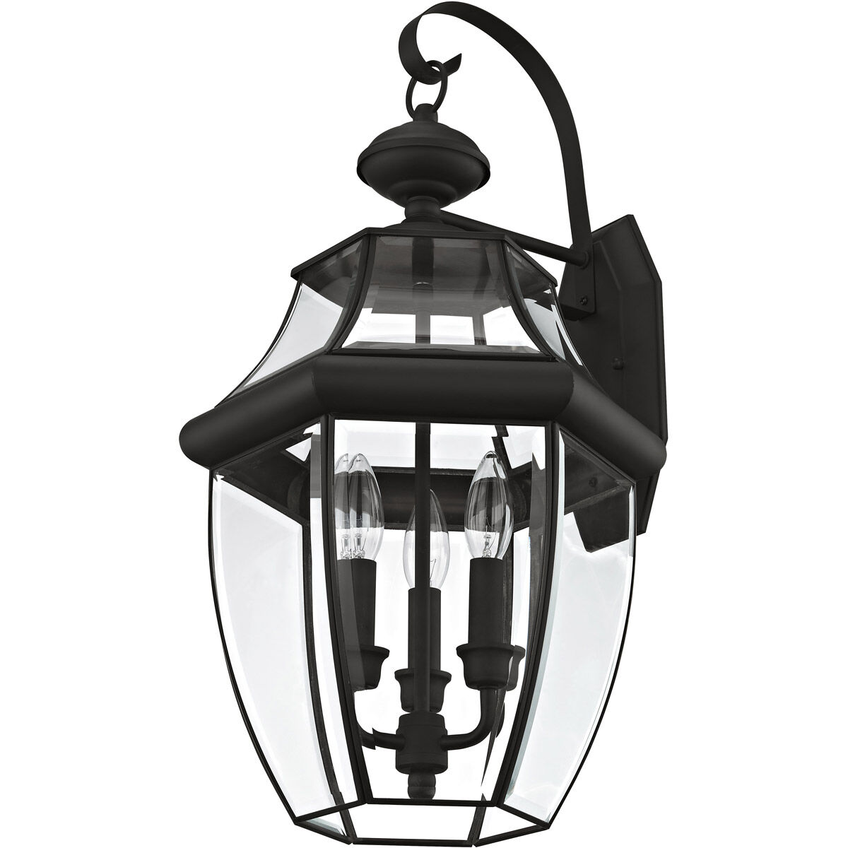 Monterey 3 Light 23 inch Black Outdoor Wall Lantern