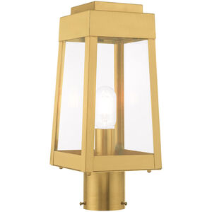 Oslo 1 Light 15 inch Satin Brass Outdoor Post Top Lantern