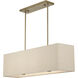 Summit 4 Light 36 inch Antique Gold Leaf Linear Chandelier Ceiling Light, Large