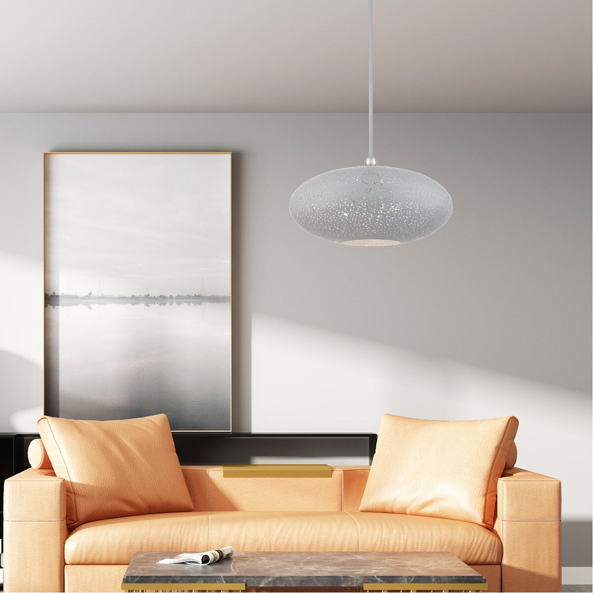 Charlton 3 Light 20 inch Nordic Gray with Brushed Nickel Accents Pendant Ceiling Light