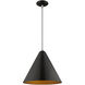 Allison 1 Light 14 inch Shiny Black Mini Pendant Ceiling Light
