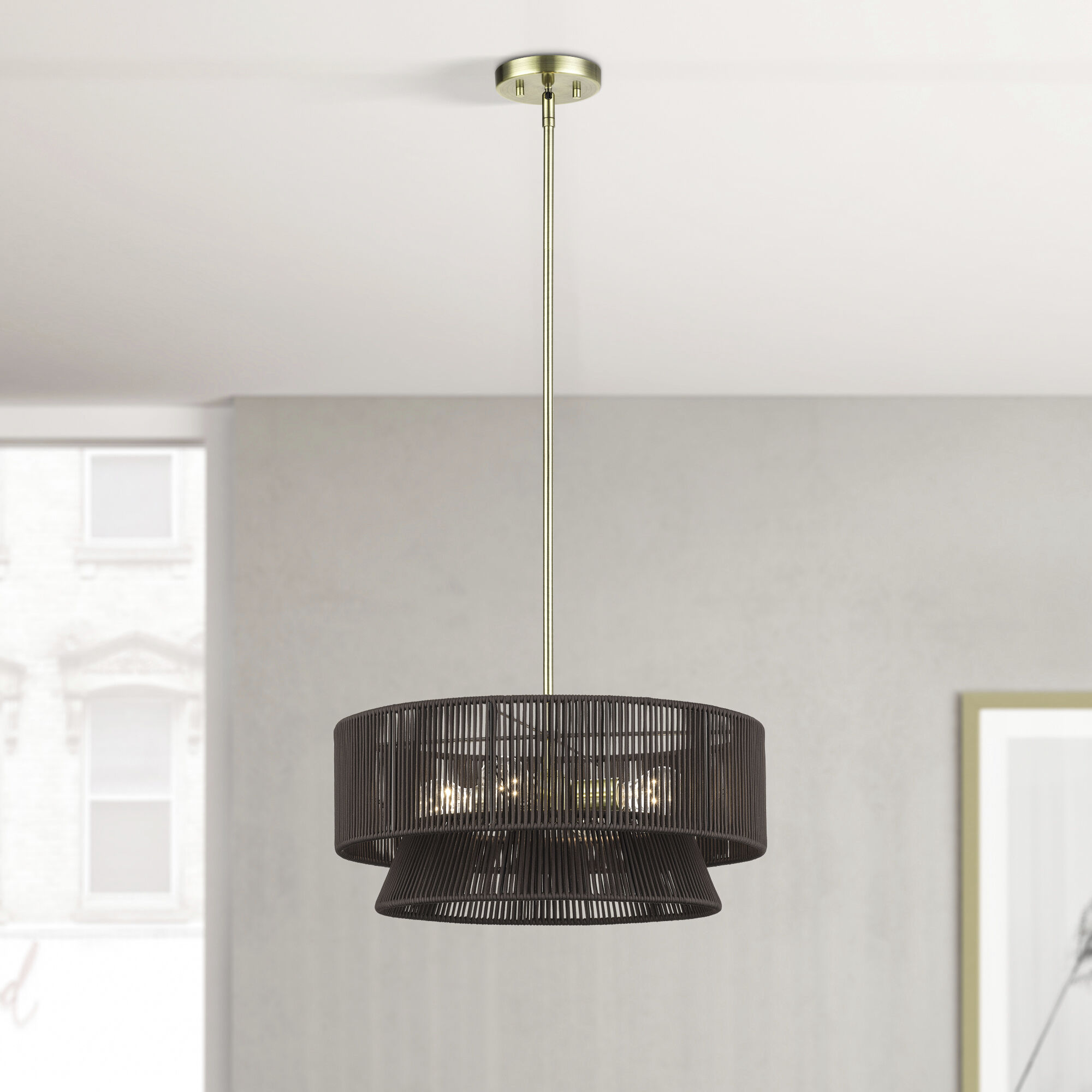 Florell 4 Light 20 inch Antique Brass Pendant Chandelier Ceiling Light