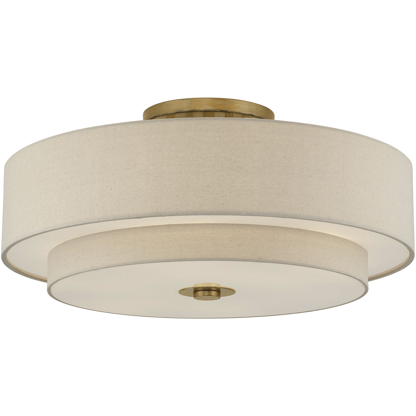 Bellingham 6 Light 30 inch Antique Gold Leaf Semi Flush Mount Ceiling Light, Extra Large