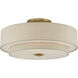 Bellingham 6 Light 30 inch Antique Gold Leaf Semi Flush Mount Ceiling Light, Extra Large