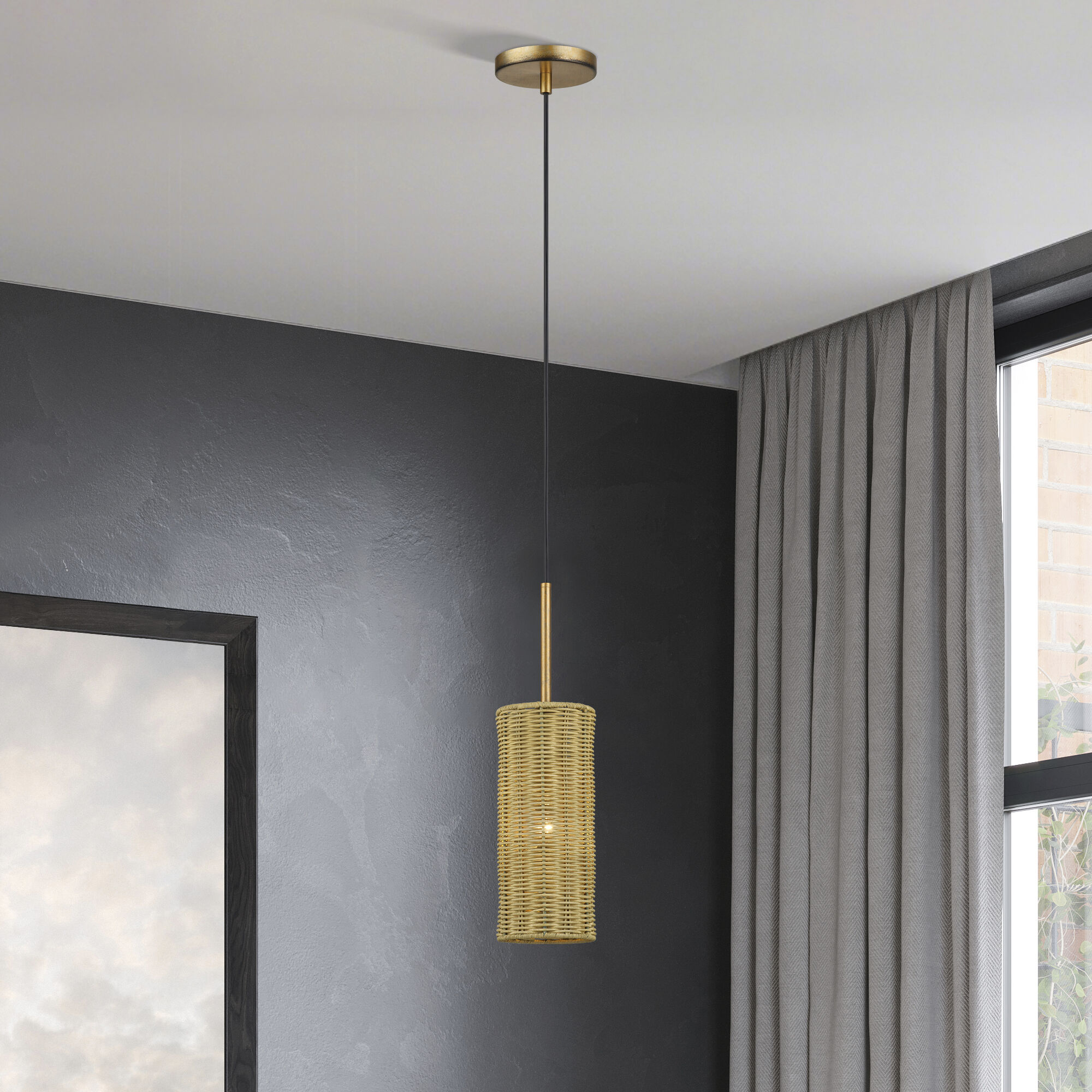 Weavington 1 Light 5.13 inch Antique Gold Leaf Mini Pendant Ceiling Light