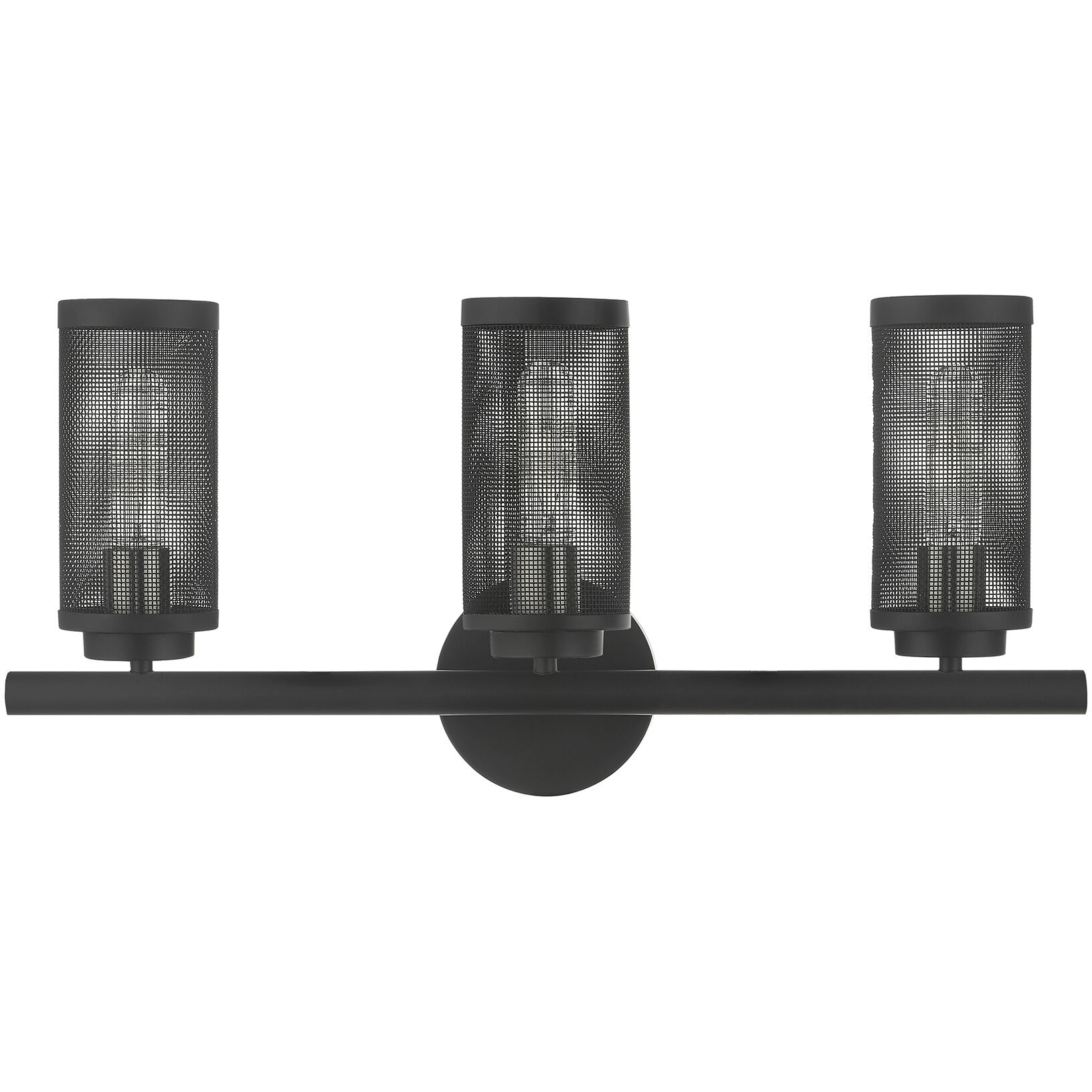 Industro 3 Light 24 inch Black with Brushed Nickel Accents Vanity Sconce Wall Light