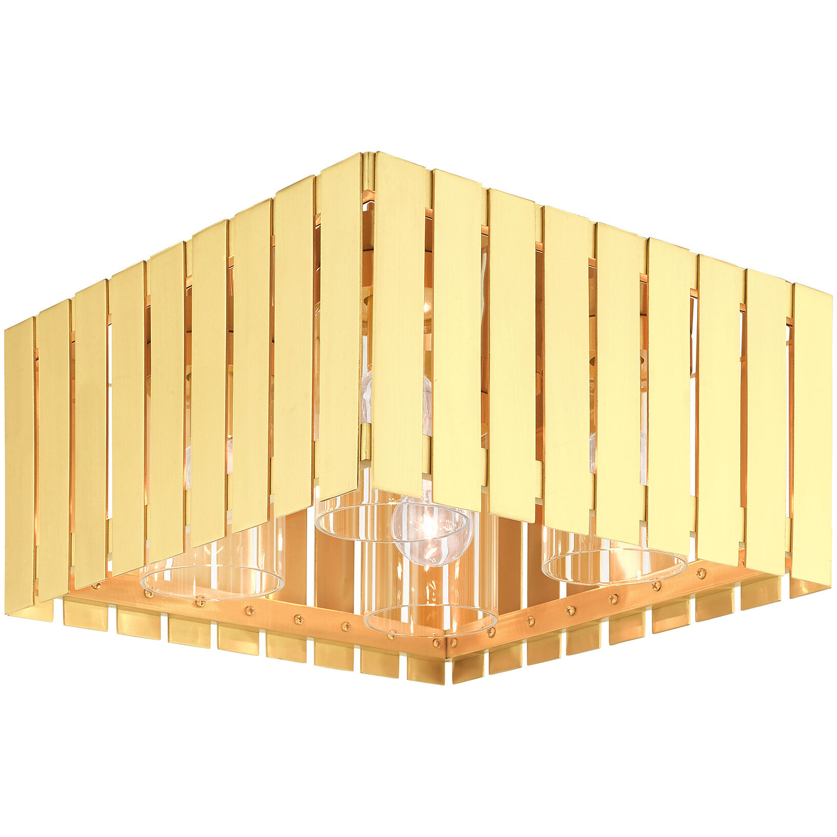 Greenwich 4 Light 13 inch Satin Brass Outdoor Flush Mount