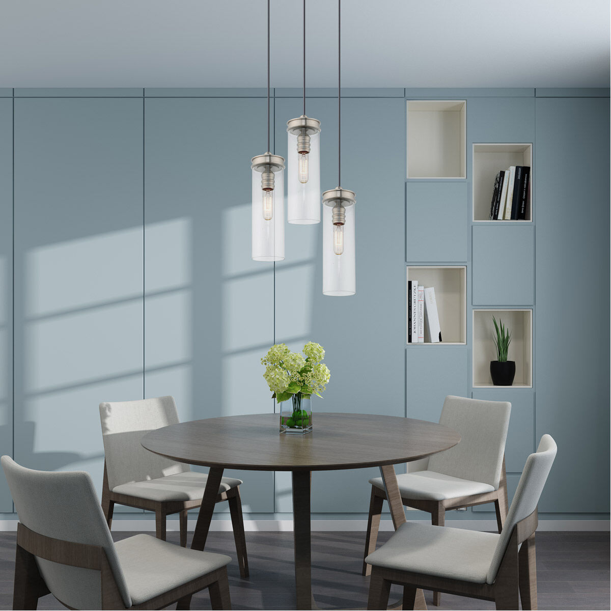 Art Glass 1 Light 5 inch Brushed Nickel Mini Pendant Ceiling Light