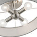 Elmhurst 4 Light 14 inch Brushed Nickel with Shiny White Accents Semi-Flush Ceiling Light