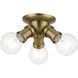 Lansdale 3 Light 7 inch Antique Brass Flush Mount Ceiling Light