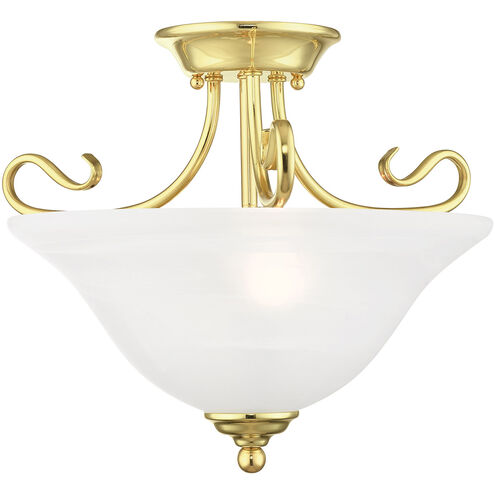 Coronado 2 Light 16 inch Polished Brass Semi-Flush Mount Ceiling Light
