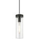 Devoe 1 Light 5 inch Black with Brushed Nickel Accent Mini Pendant Ceiling Light
