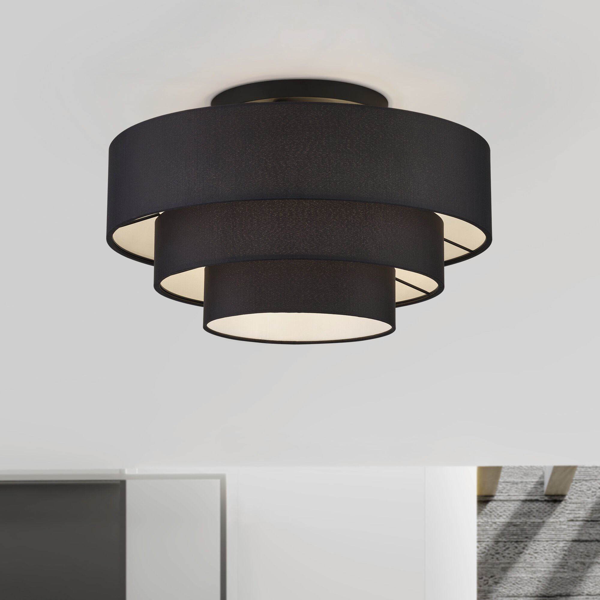 Bainbridge 4 Light 21 inch Black Semi Flush Mount Ceiling Light, Extra Large