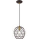 Geometric 1 Light 8 inch Bronze Mini Pendant Ceiling Light