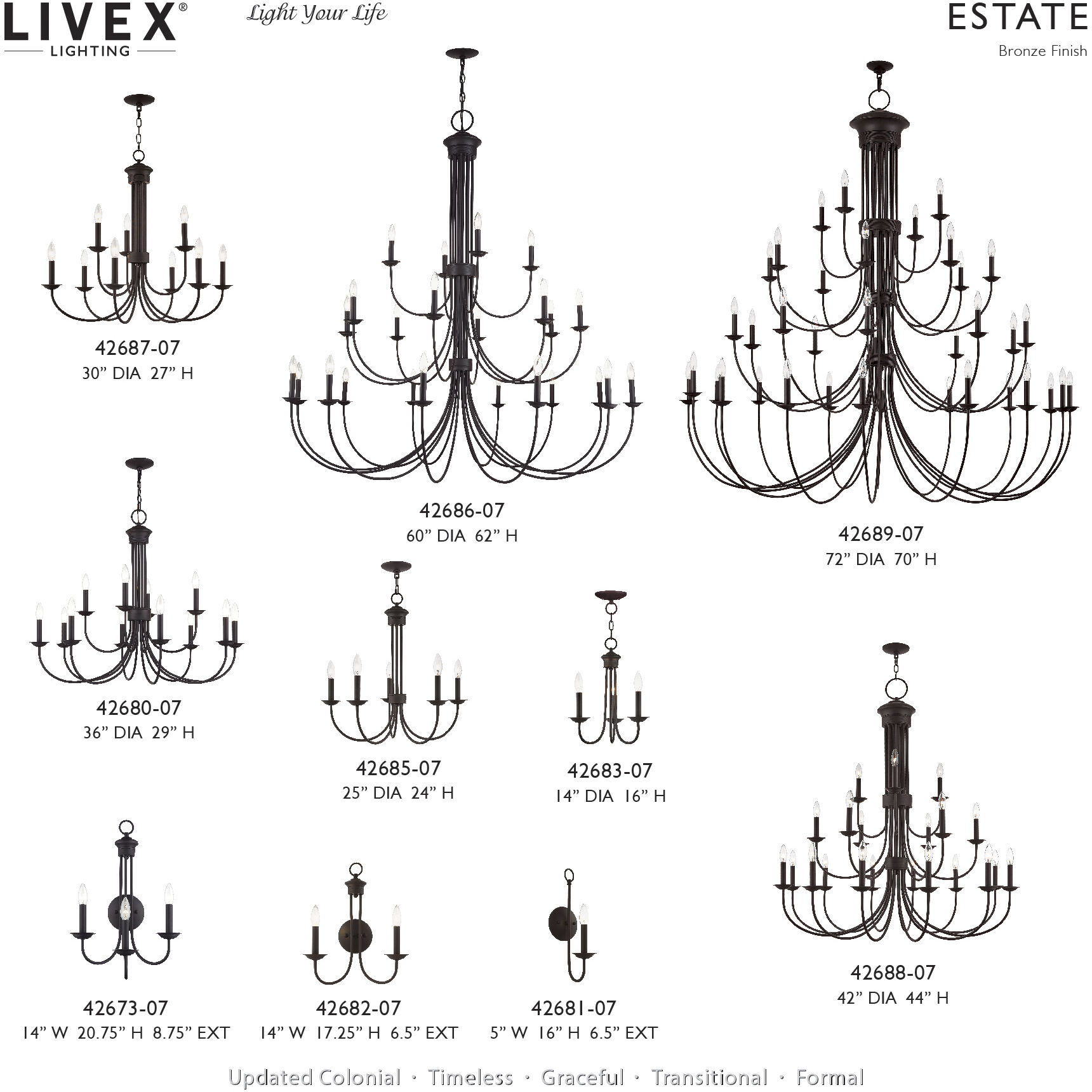Estate 24 Light 60 inch Bronze Foyer Chandelier Ceiling Light