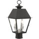 Mansfield 2 Light 17 inch Black Outdoor Post Top Lantern