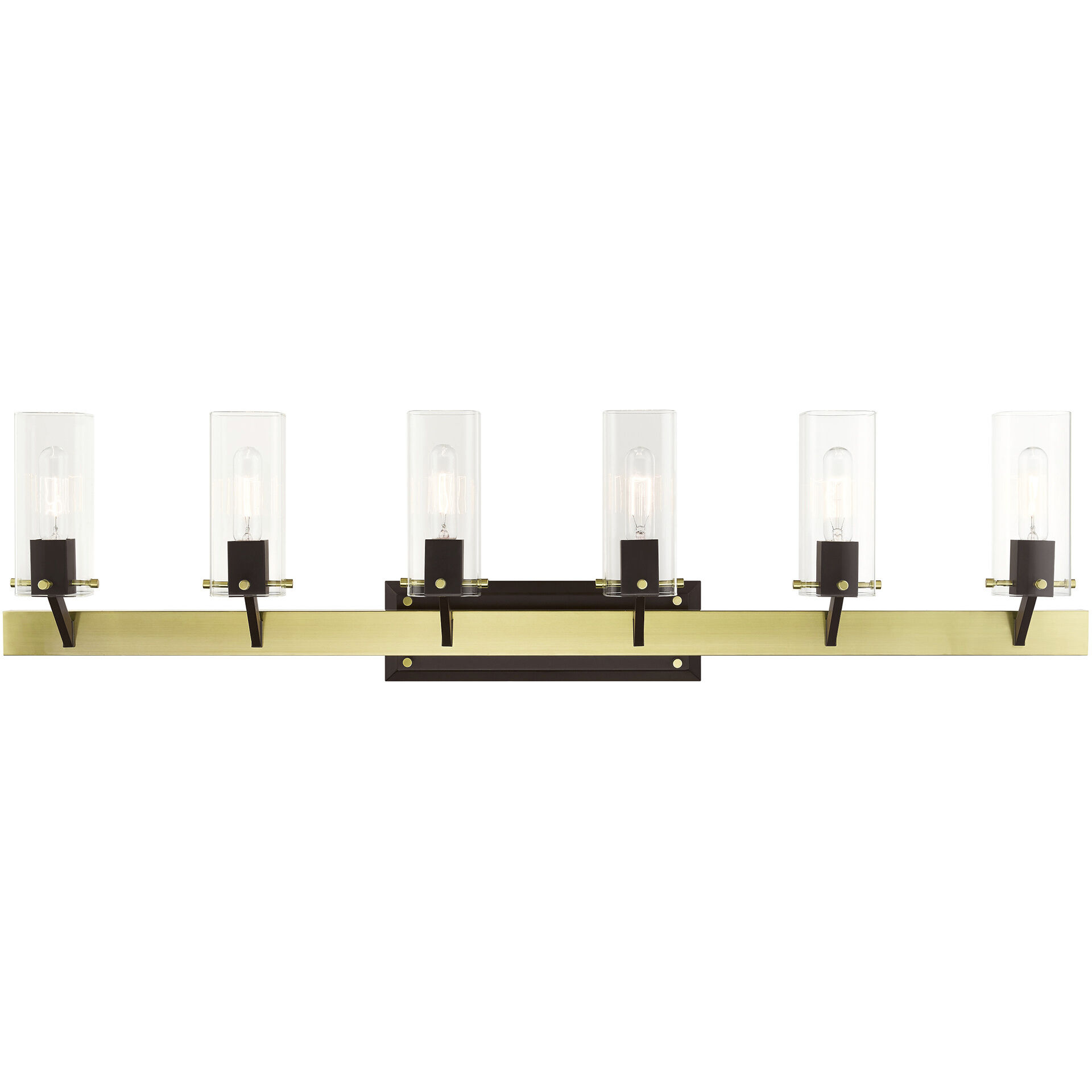 Beckett 6 Light 48 inch Satin Brass Vanity Sconce Wall Light