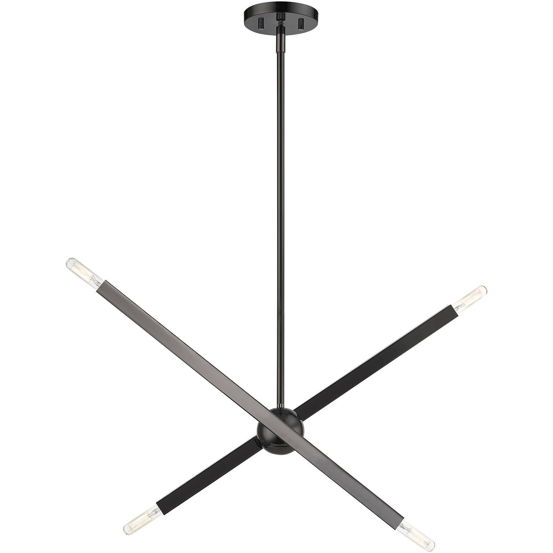 Monaco 4 Light 28 inch Black Chrome Linear Chandelier Ceiling Light