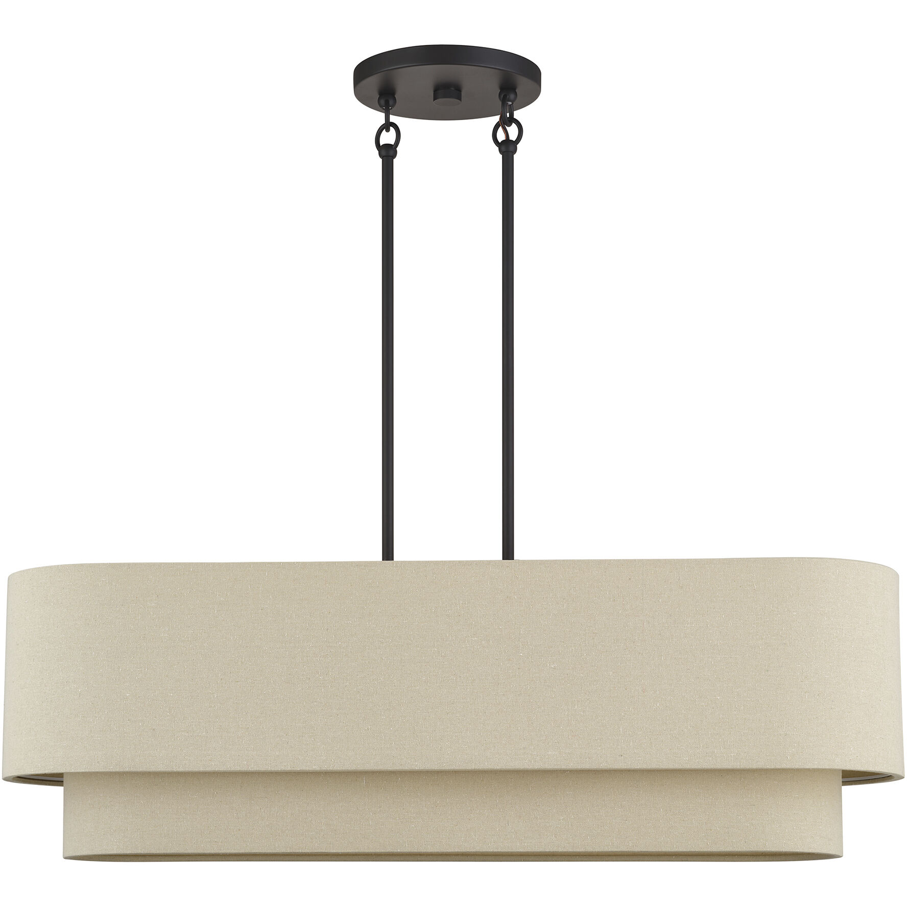 Bellingham 4 Light 36 inch Bronze Linear Chandelier Ceiling Light, Large