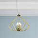 Prism 5 Light 20 inch Antique Brass Chandelier Ceiling Light