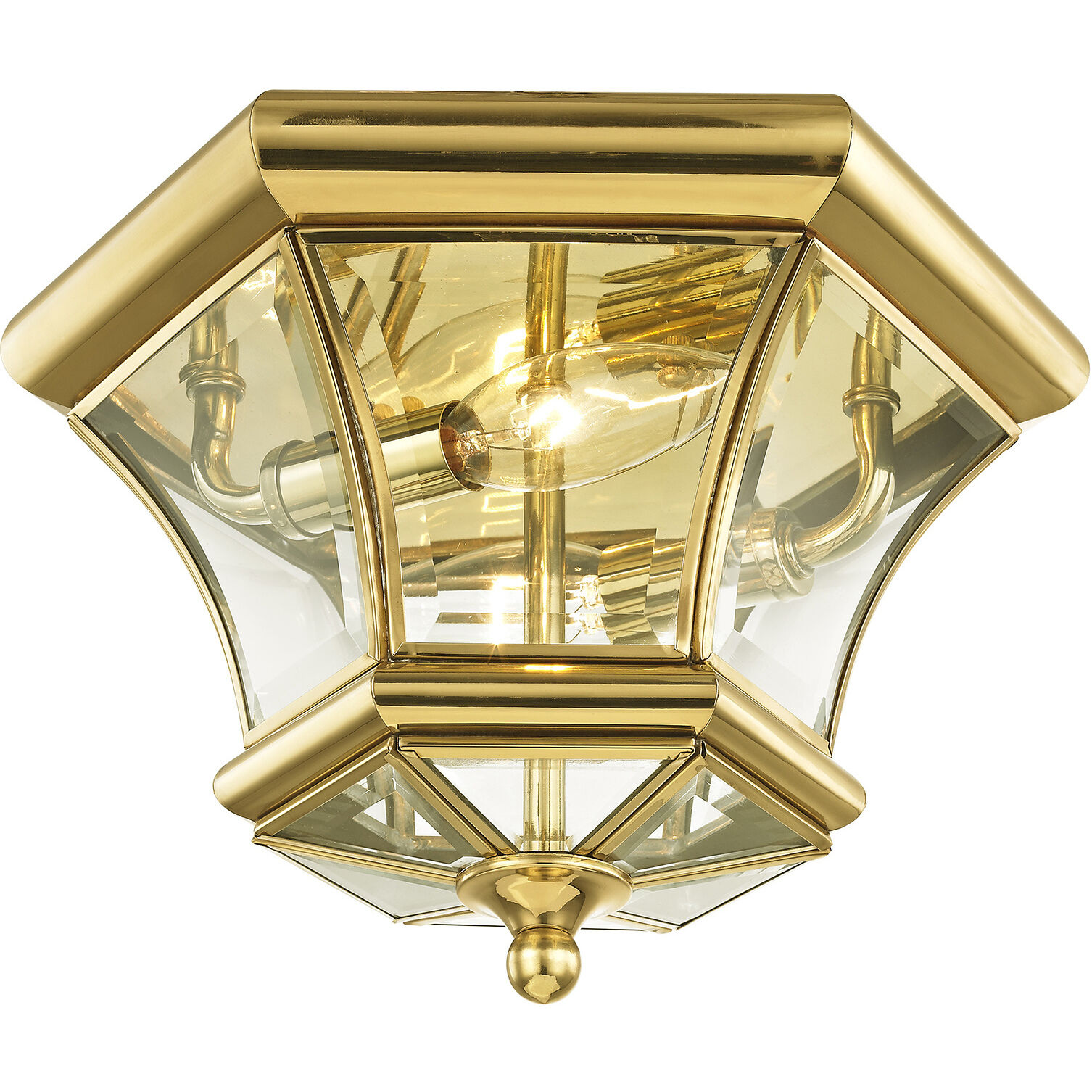 Monterey/Georgetown 2 Light 11 inch Polished Brass Outdoor Ceiling Mount