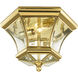 Monterey/Georgetown 2 Light 11 inch Polished Brass Outdoor Ceiling Mount