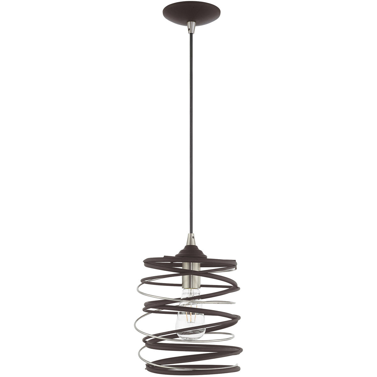 Geometric 1 Light 8 inch Bronze Mini Pendant Ceiling Light