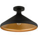 Geneva 1 Light 15 inch Black Semi-Flush Mount Ceiling Light