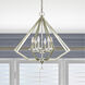 Diamond 6 Light 25 inch Polished Nickel Chandelier Ceiling Light