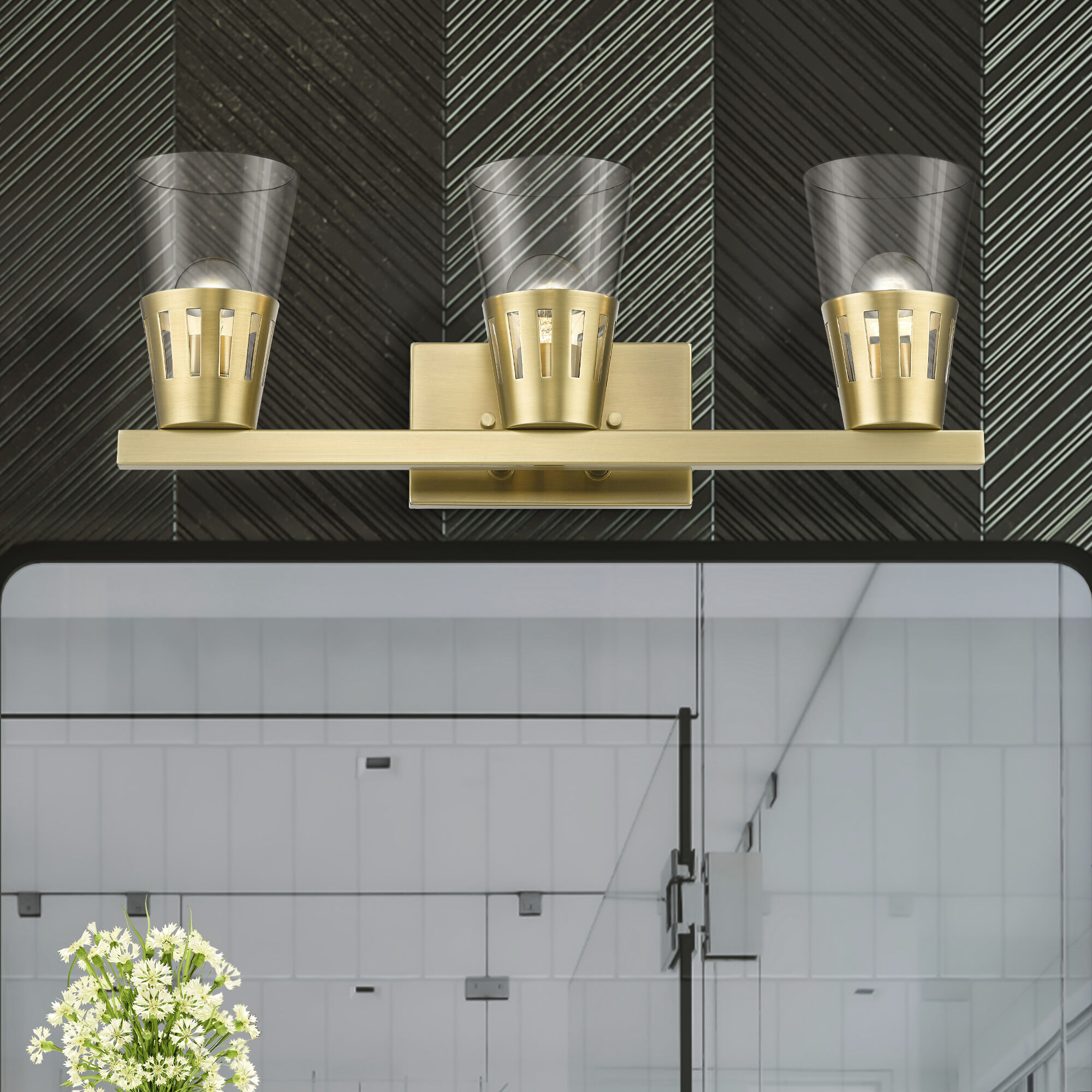 Bennington 3 Light 23.5 inch Natural Brass Vanity Sconce Wall Light