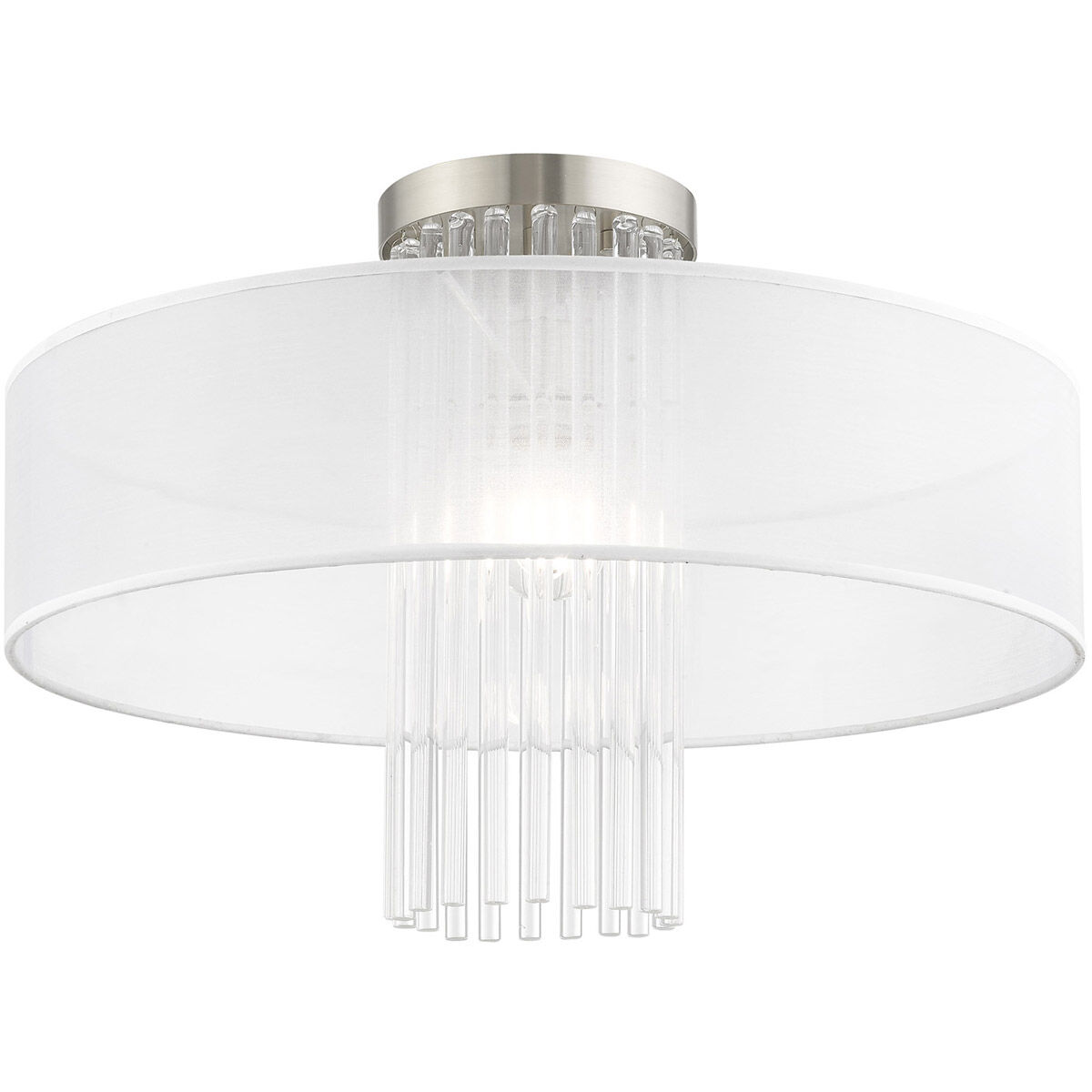 Alexis 1 Light 20 inch Brushed Nickel Semi-Flush Mount Ceiling Light