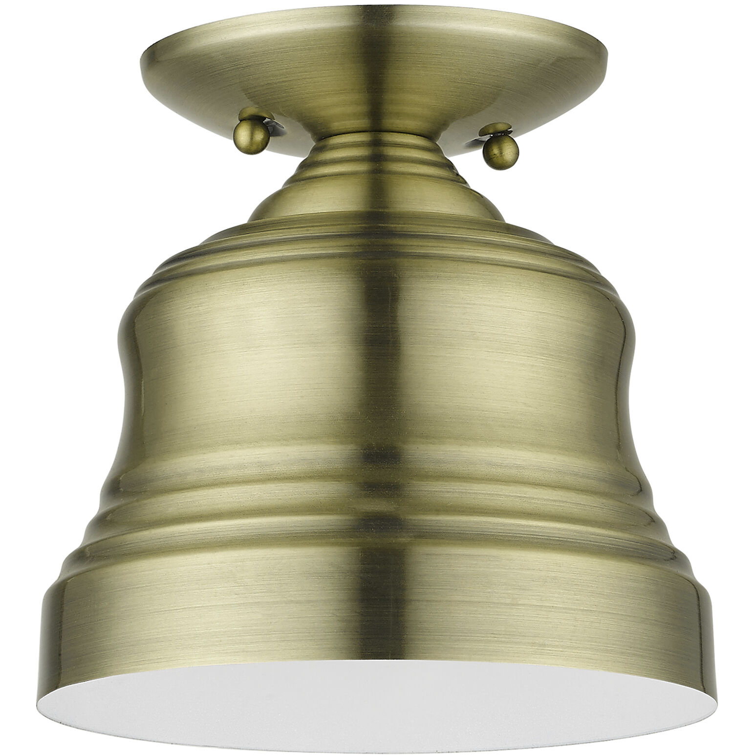 Endicott 1 Light 7 inch Antique Brass Bell Semi-Flush Ceiling Light, Petite
