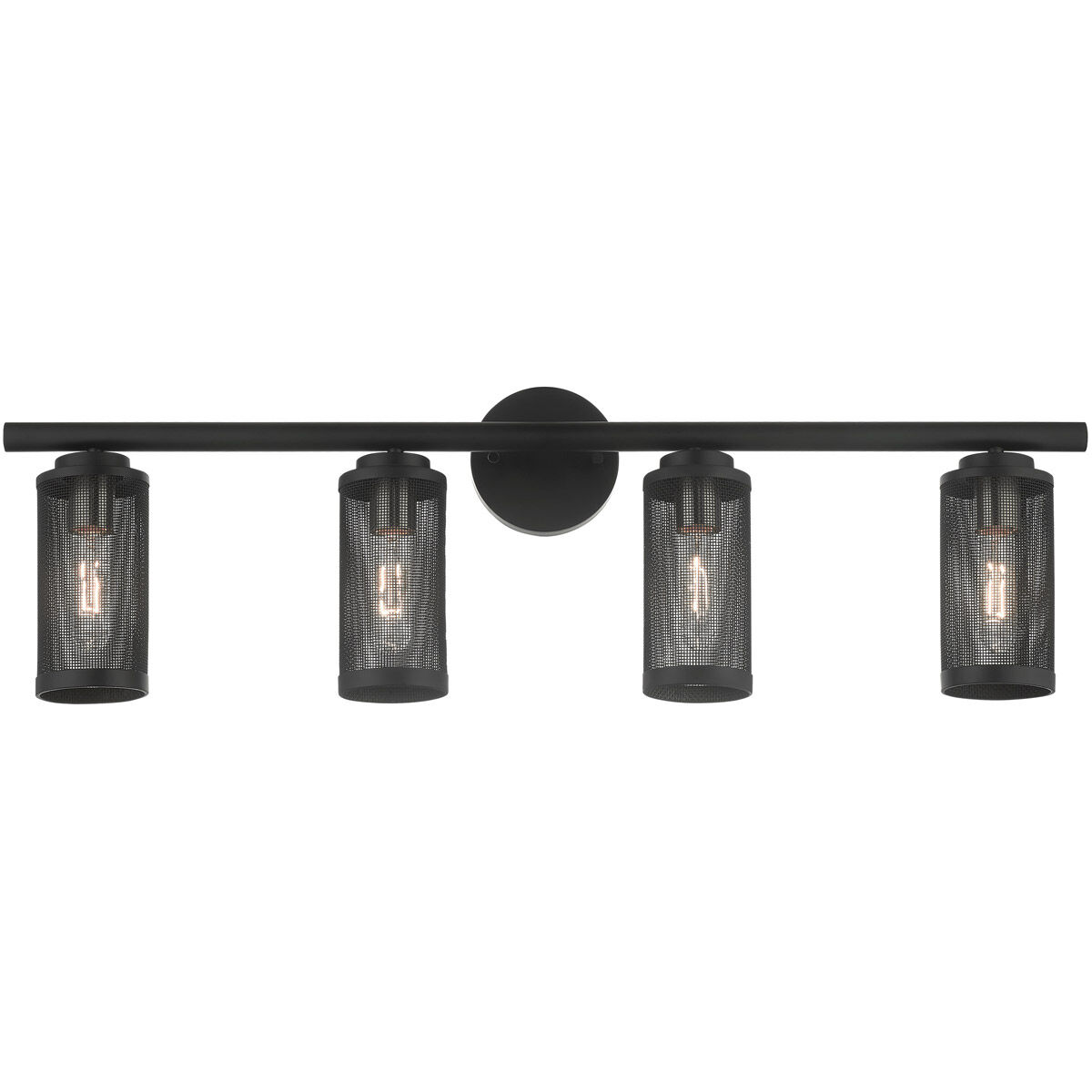 Industro 4 Light 36 inch Black with Brushed Nickel Accents Vanity Sconce Wall Light