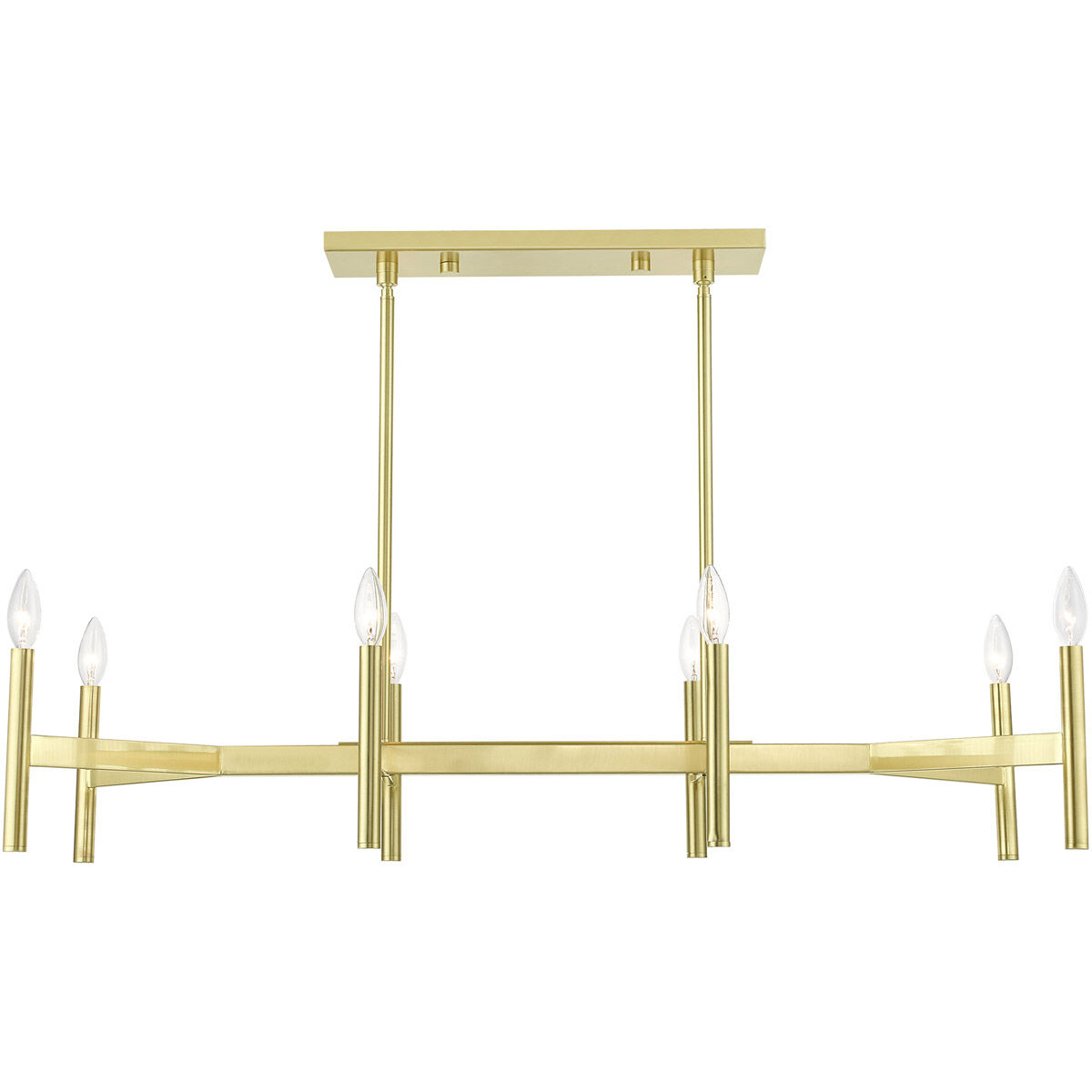 Copenhagen 8 Light 40 inch Satin Brass Linear Chandelier Ceiling Light