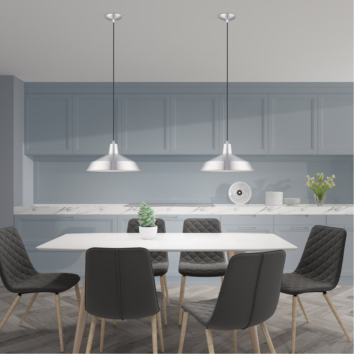 Allison 1 Light 16 inch Brushed Aluminum Mini Pendant Ceiling Light