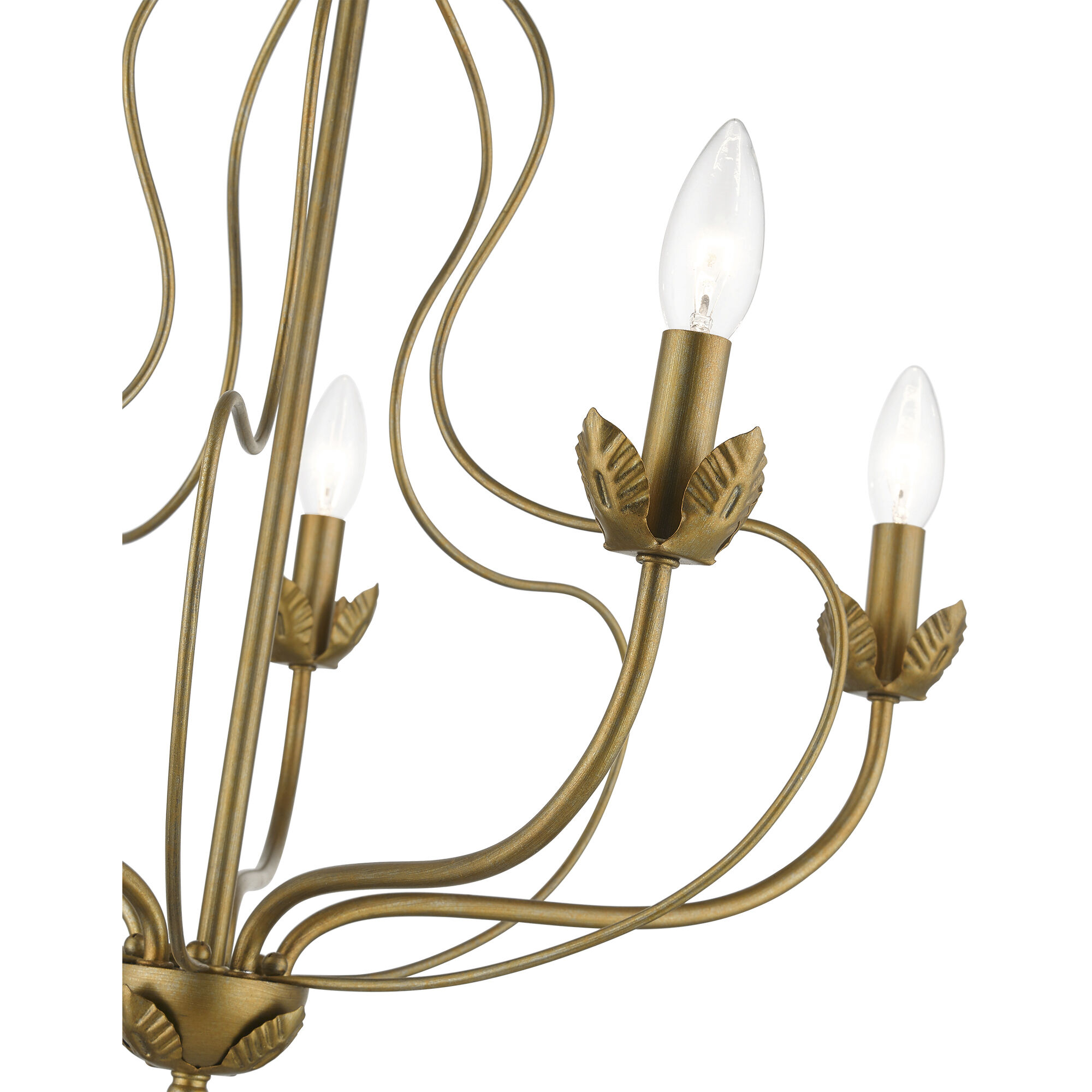 Katarina 5 Light 23 inch Antique Gold Leaf Chandelier Ceiling Light