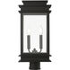 Princeton 2 Light 21 inch Black with Polished Chrome Outdoor Post Top Lantern, Large