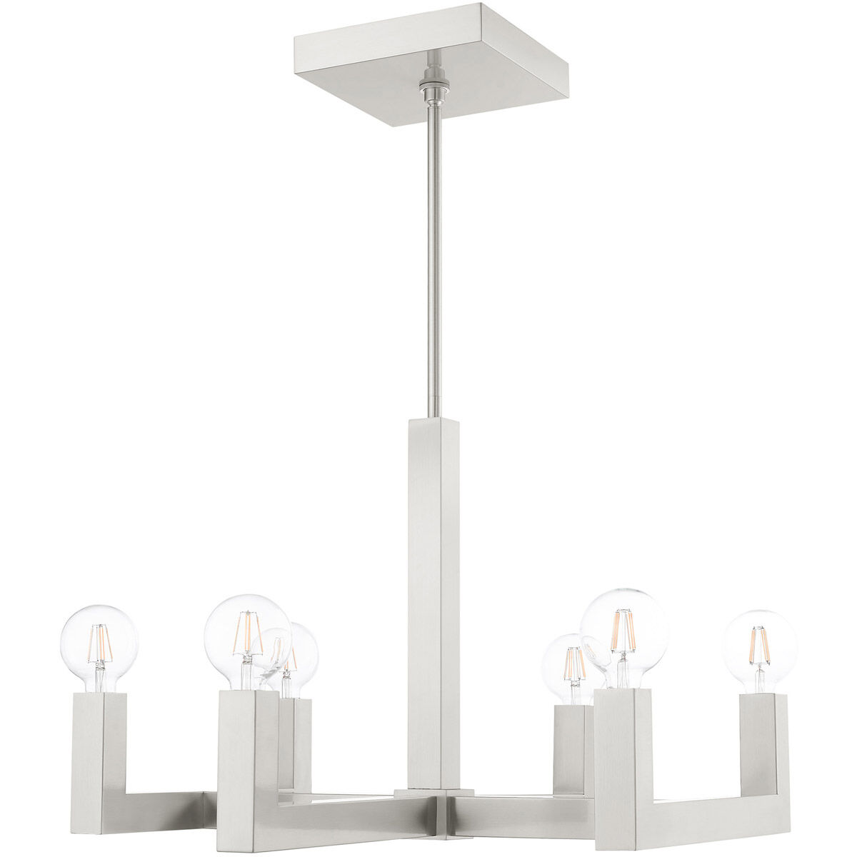 Solna 6 Light 24 inch Brushed Nickel Chandelier Ceiling Light