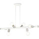 Bannister 6 Light 37 inch White Linear Chandelier Ceiling Light