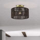 Acordia 1 Light 12 inch Antique Brass Semi Flush Mount Ceiling Light, Medium