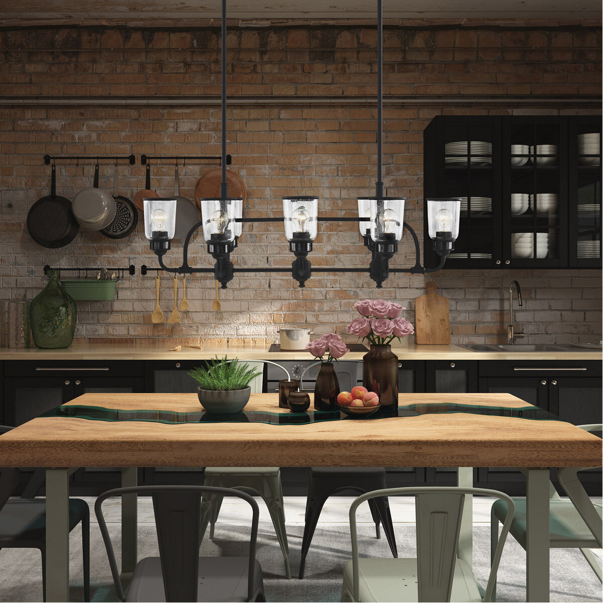 Lawrenceville 8 Light 21 inch Black Chandelier Ceiling Light