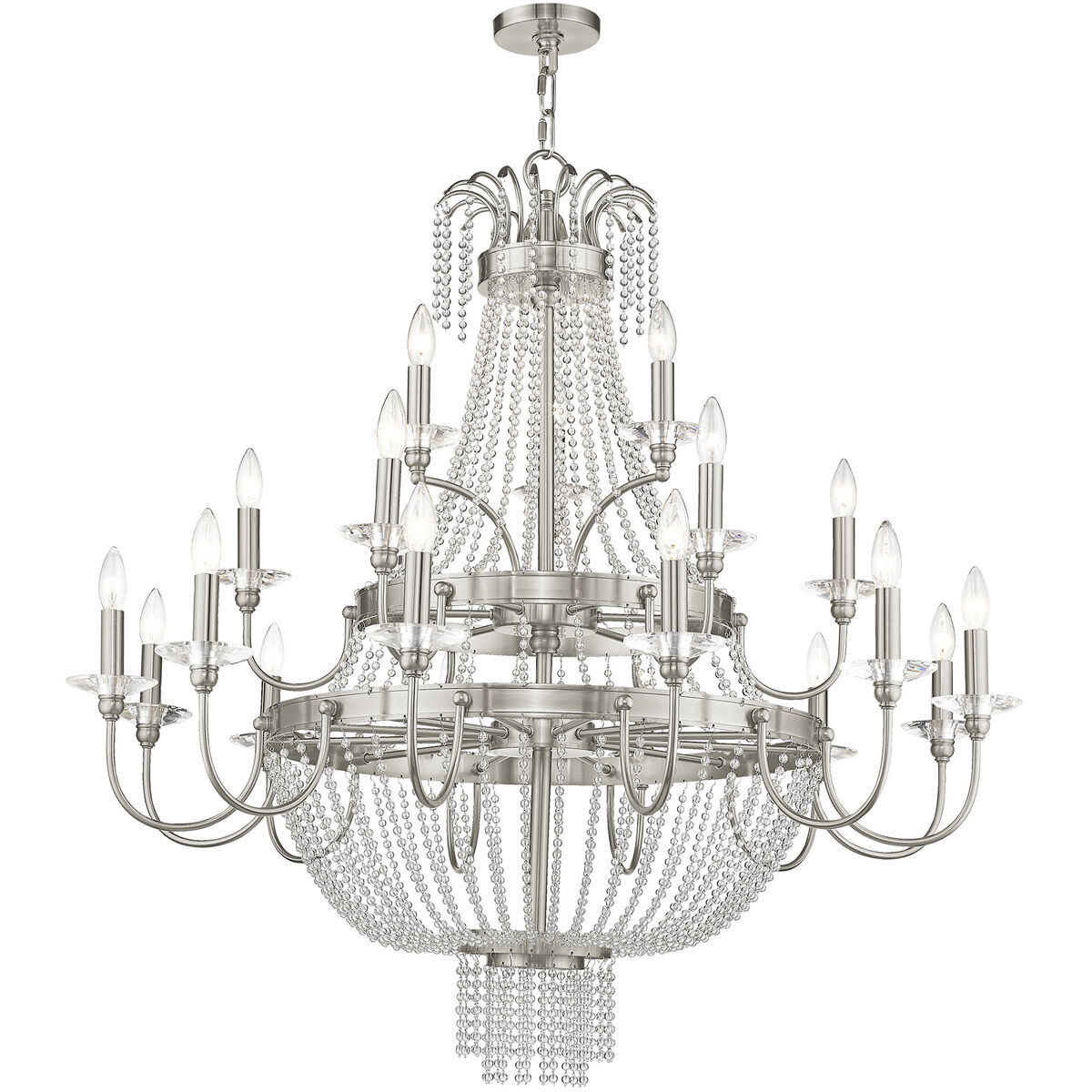Valentina 21 Light 42 inch Brushed Nickel Foyer Chandelier Ceiling Light