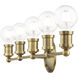 Lansdale 5 Light 33.88 inch Antique Brass ADA Large Vanity Sconce Wall Light, Large