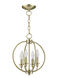 Milania 4 Light 13 inch Antique Brass Convertible Mini Chandelier/Ceiling Mount Ceiling Light