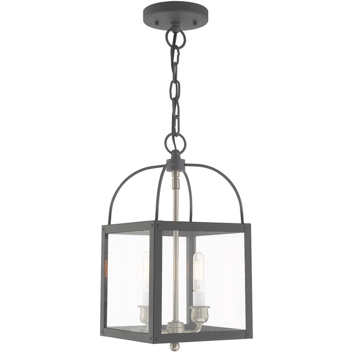 Milford 2 Light 8 inch Scandinavian Gray Convertible Mini Pendant/Ceiling Mount Ceiling Light