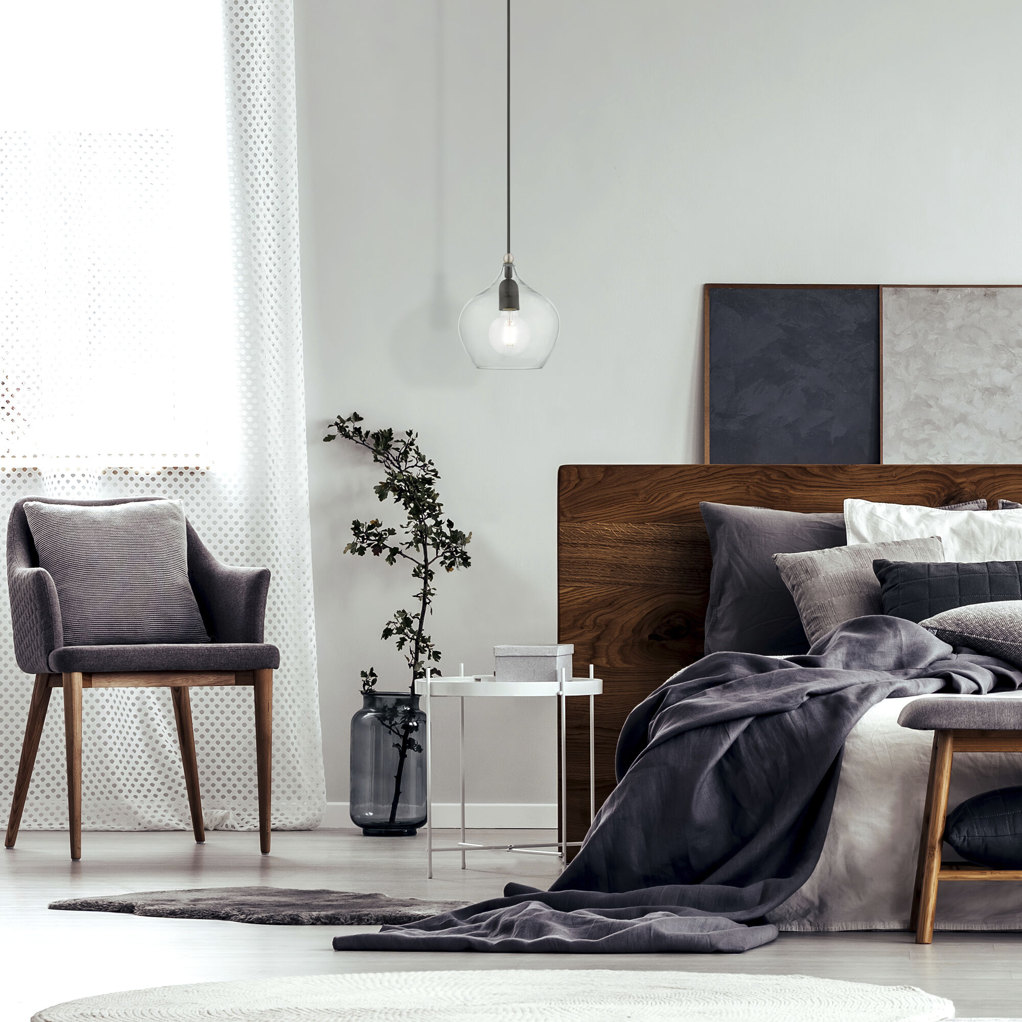 Aldrich 1 Light 8 inch Black with Brushed Nickel Accent Pendant Ceiling Light