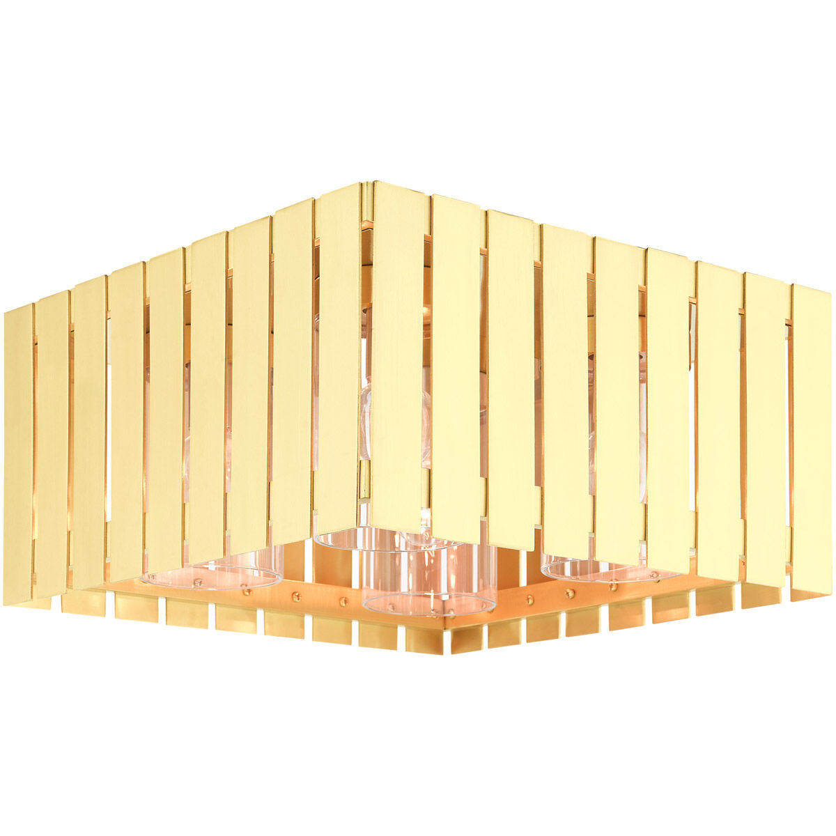 Greenwich 4 Light 13 inch Satin Brass Outdoor Flush Mount