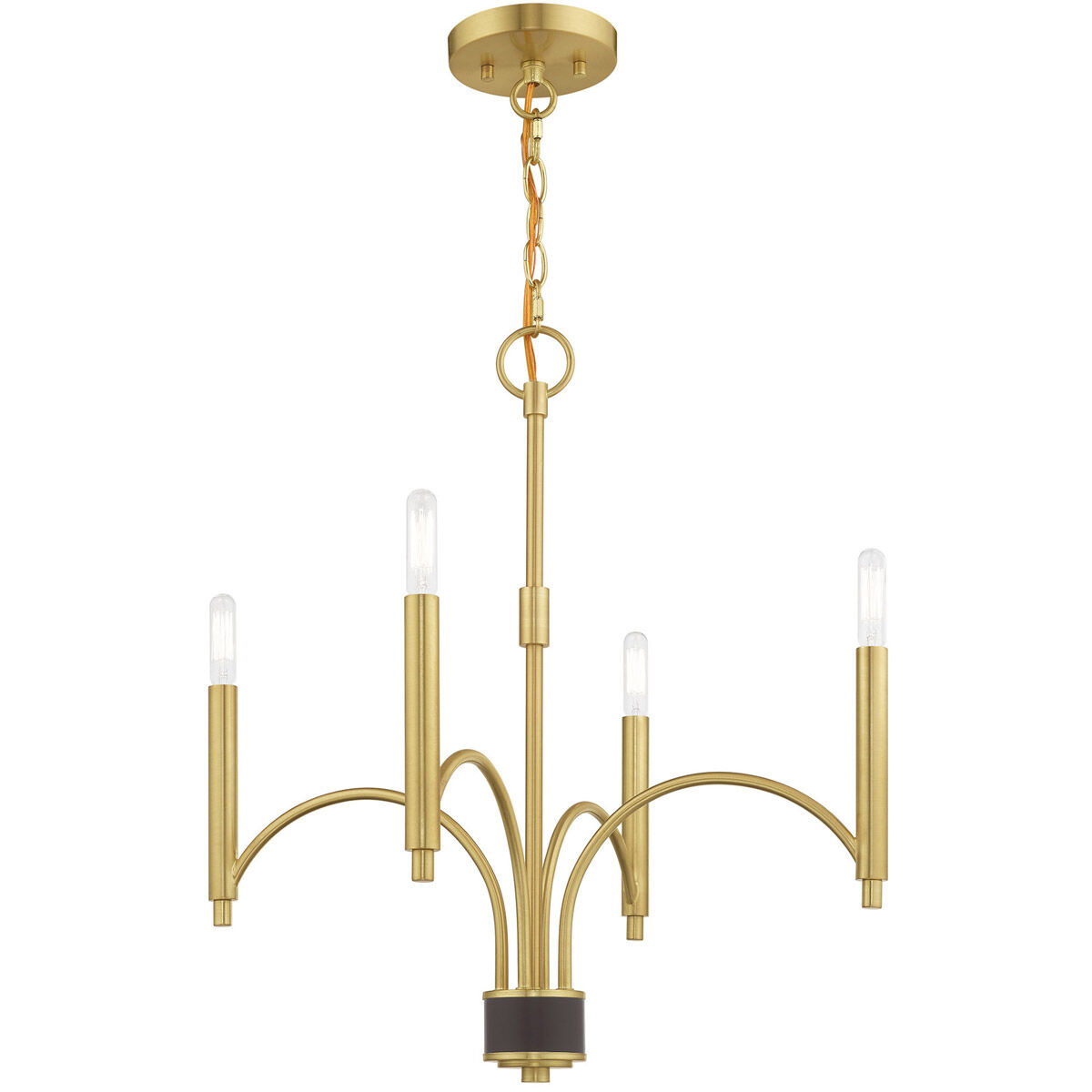 Wisteria 4 Light 19.75 inch Satin Brass Mini Chandelier Ceiling Light