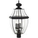 Monterey 4 Light 29 inch Black Outdoor Post Top Lantern